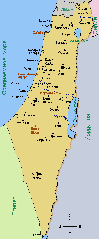 карта схема Израиль